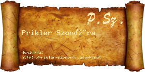 Prikler Szonóra névjegykártya
